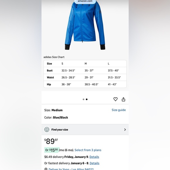 adidas Jackets & Blazers - Adidas Women’s Training Climastrom Full Zip Jacket Blue M